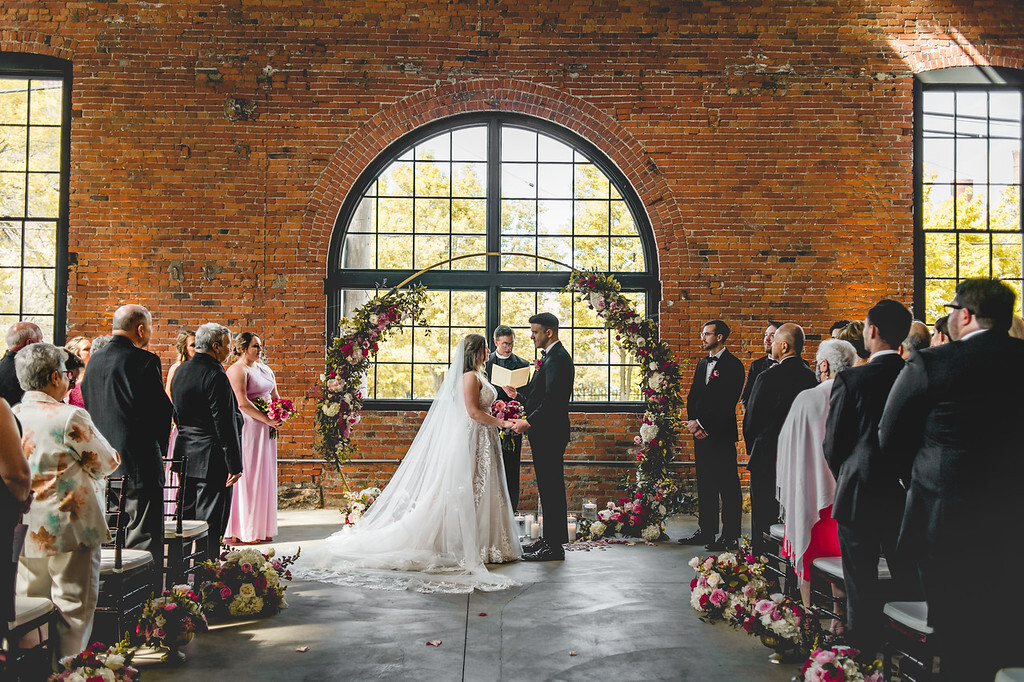 Wedding couple on terrace